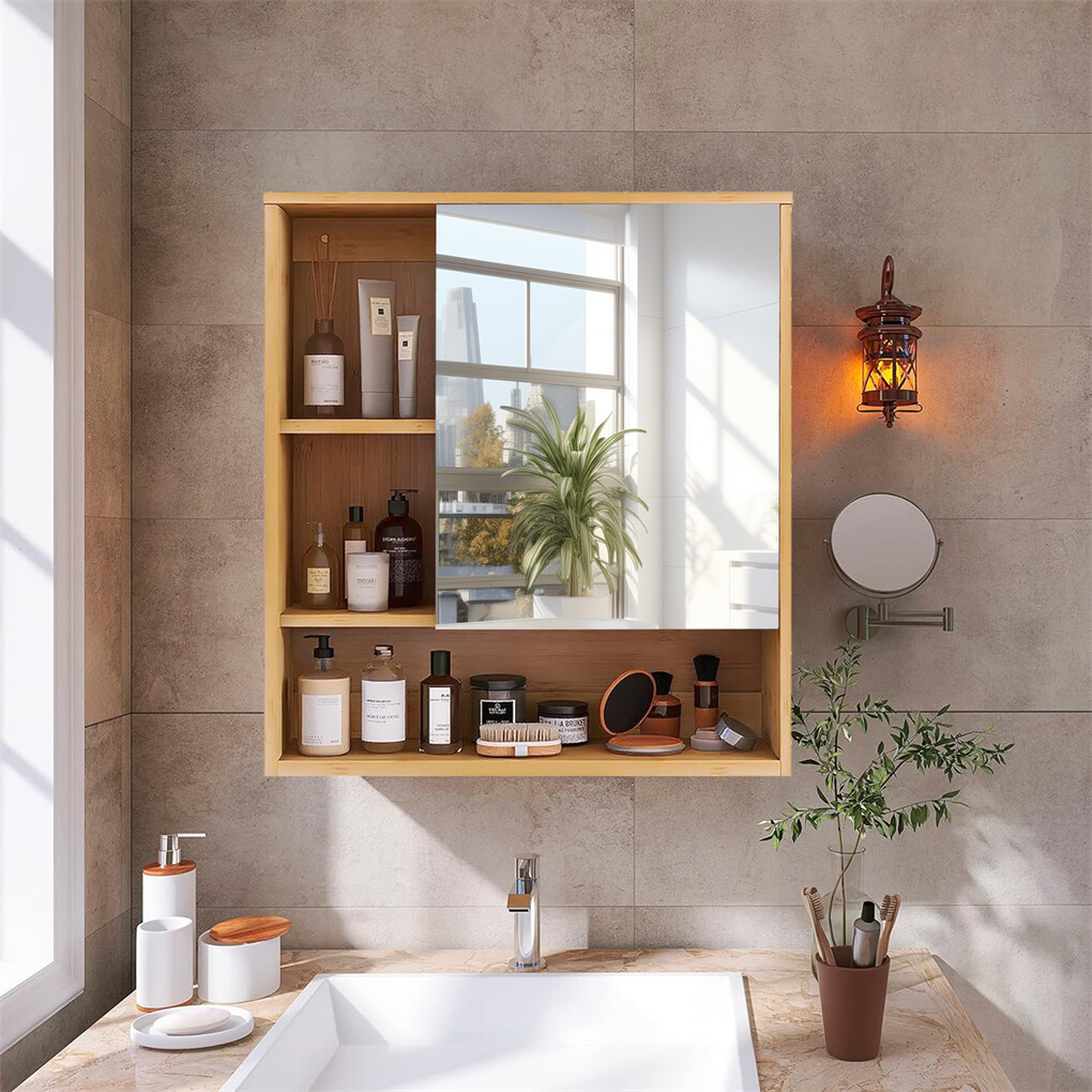 Xl Bathroom Wall Mirror Medicine Cabinet With Single Door And Adjustable Shelves - Image 4