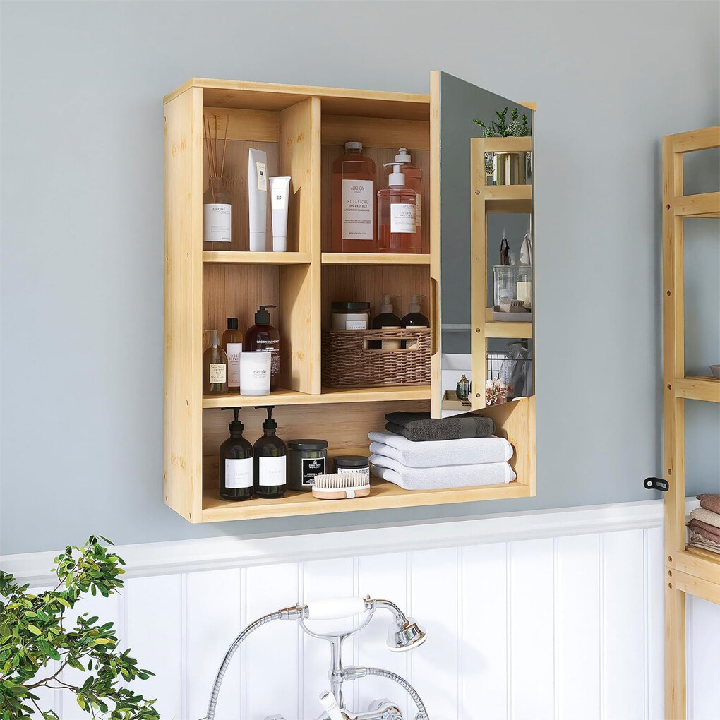 Xl Bathroom Wall Mirror Medicine Cabinet With Single Door And Adjustable Shelves - Image 5