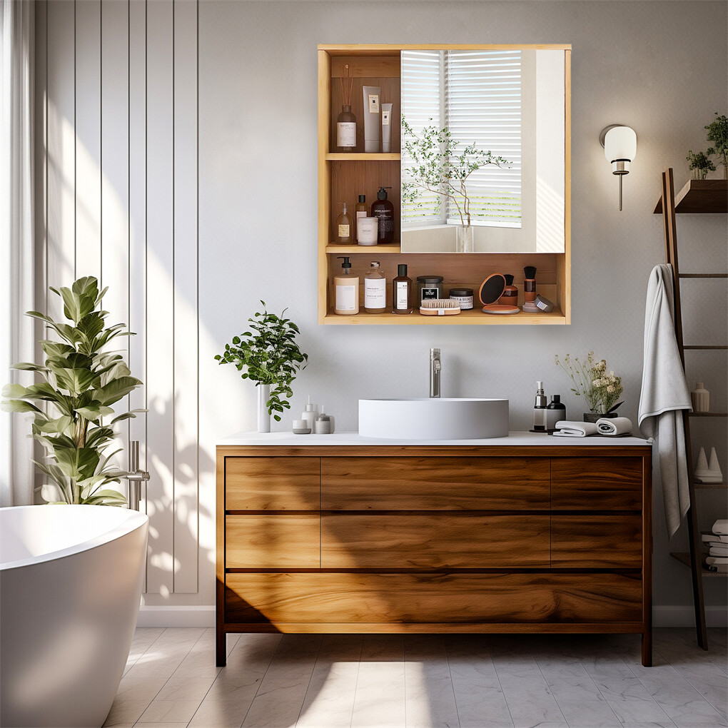 Xl Bathroom Wall Mirror Medicine Cabinet With Single Door And Adjustable Shelves - Image 6