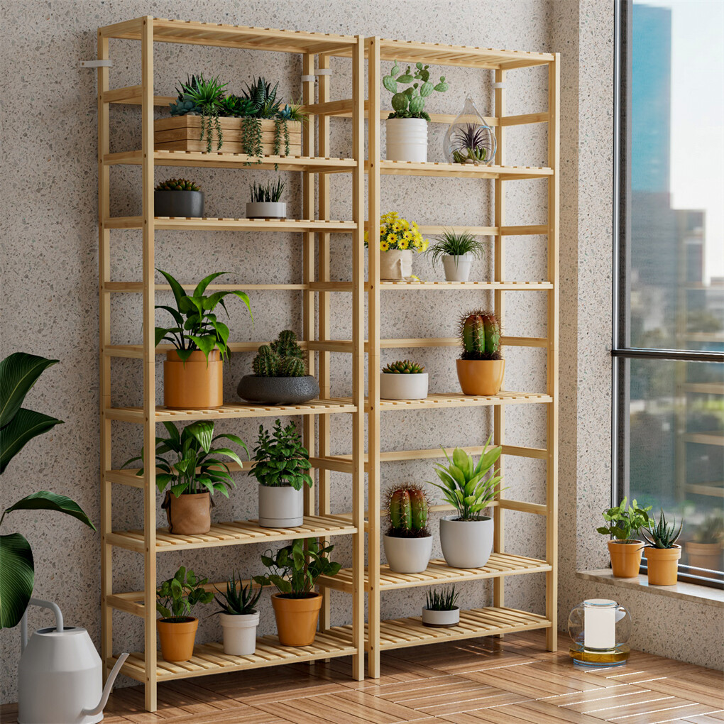 Fin Super Large Wooden Storage Unit 6 Adjustable Shelves Home Kitchen Organization - Image 1
