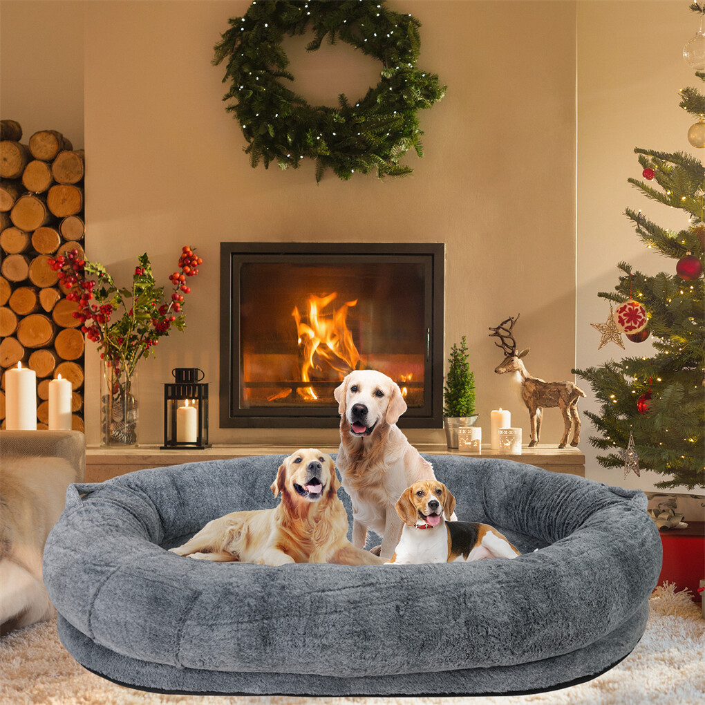 Xxxl Human-Sized Dog Bed Washable Orthopedic Pet Bed Bean Bag With Soft Blanket - Image 4