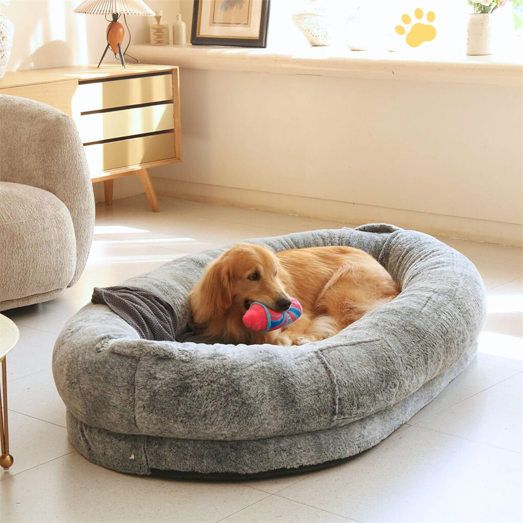Xxxl Human-Sized Dog Bed Washable Orthopedic Pet Bed Bean Bag With Soft Blanket - Image 5