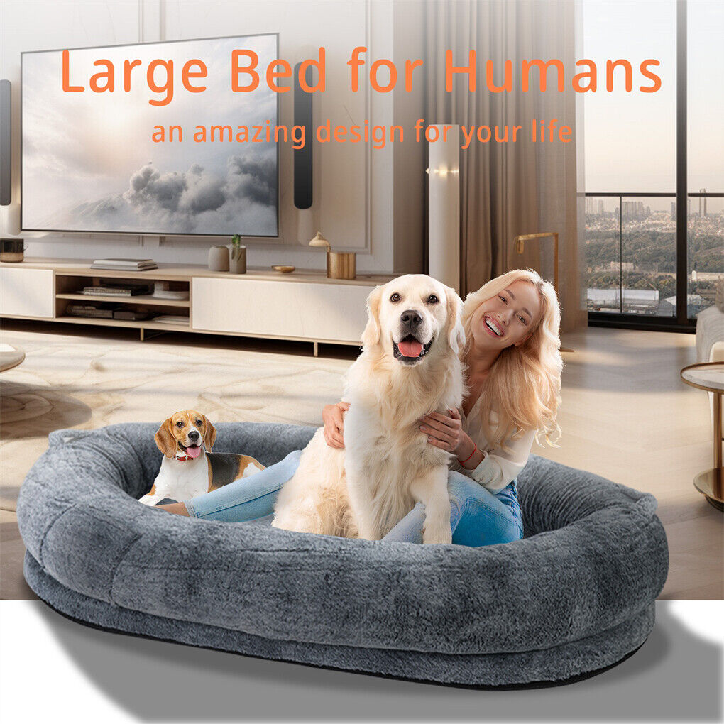Xxxl Human-Sized Dog Bed Washable Orthopedic Pet Bed Bean Bag With Soft Blanket - Image 7