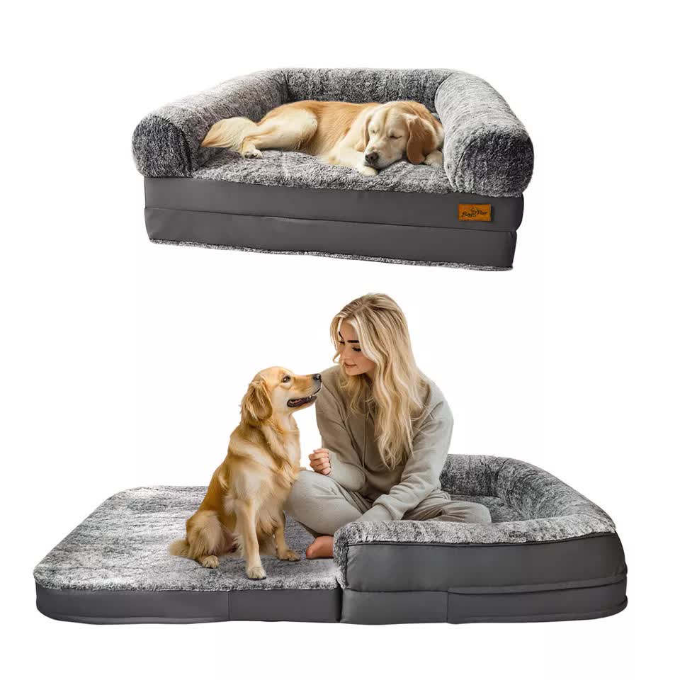 XL Human Sized Dog Bed Foldable Orthopedic Pet Dog Sofa Couch Comfy Big Bean Bed - Image 1