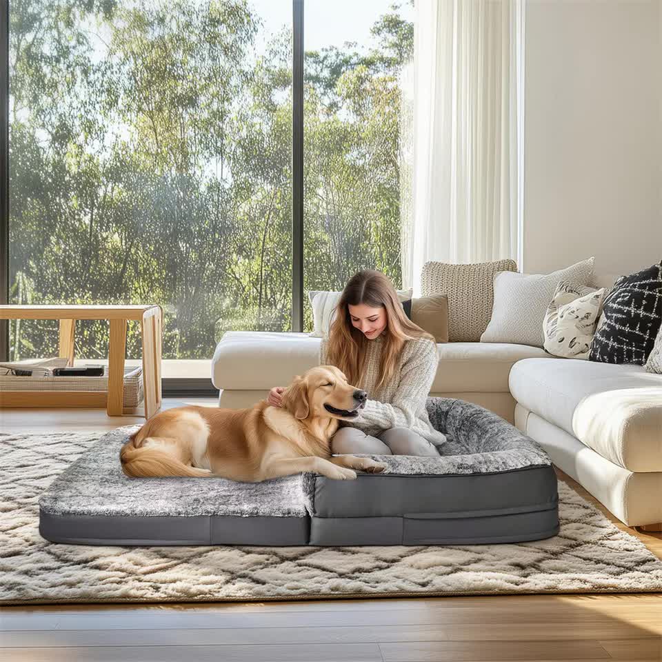 XL Human Sized Dog Bed Foldable Orthopedic Pet Dog Sofa Couch Comfy Big Bean Bed - Image 3