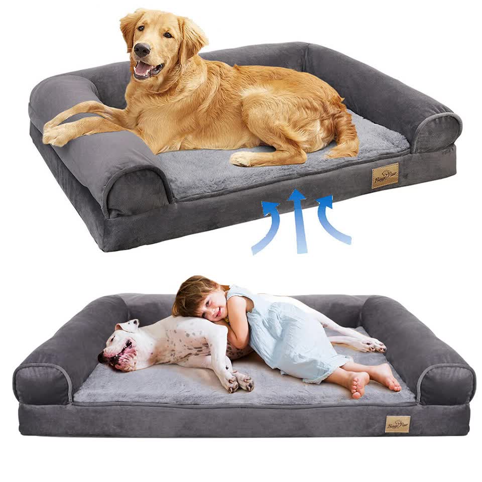 Medium Orthopedic Dog Bed with Bolster Comfort Mattress - Image 3
