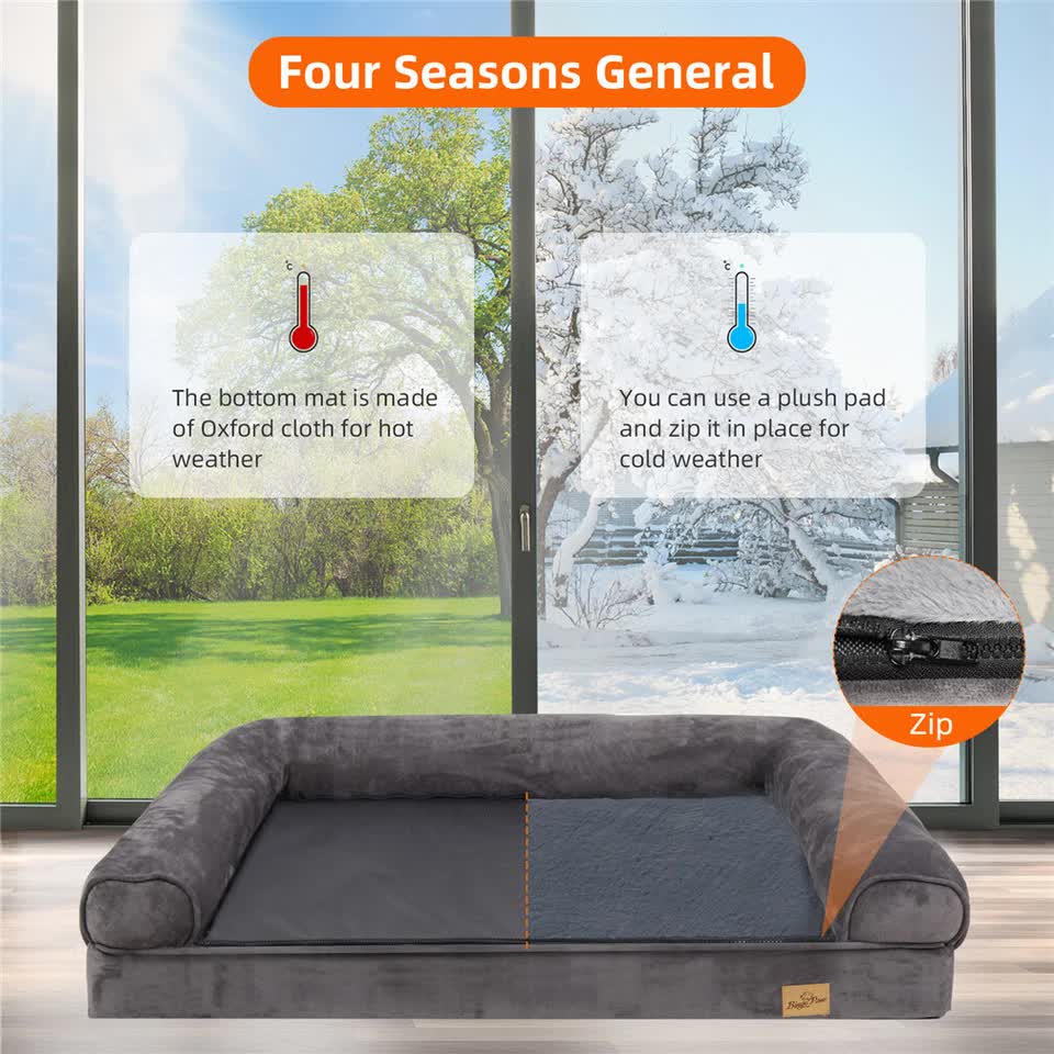 Medium Orthopedic Dog Bed with Bolster Comfort Mattress - Image 5