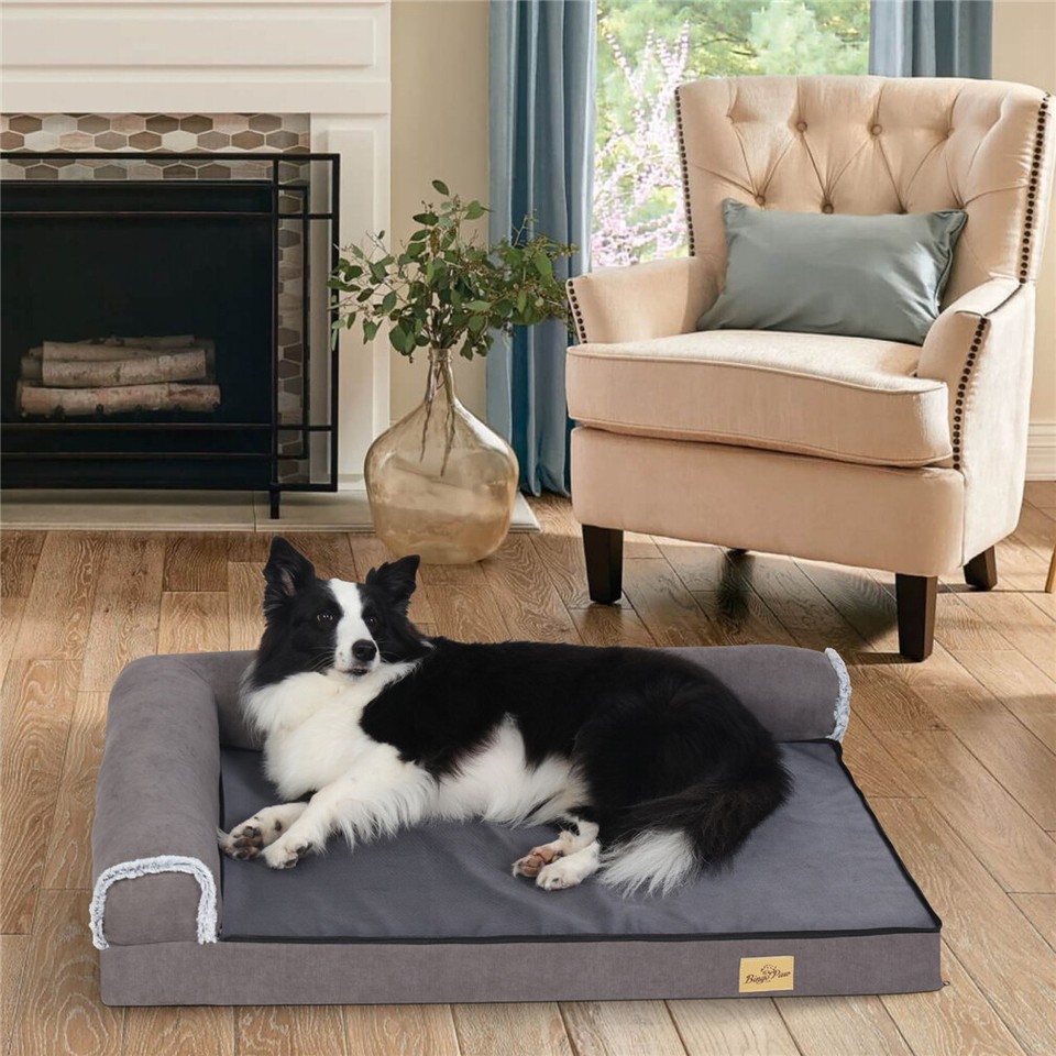 Jumbo Orthopedic Dog Bed Sofa Lounge - Raised High Bolster Pet Bed with Washable Cover Size XL - Image 8