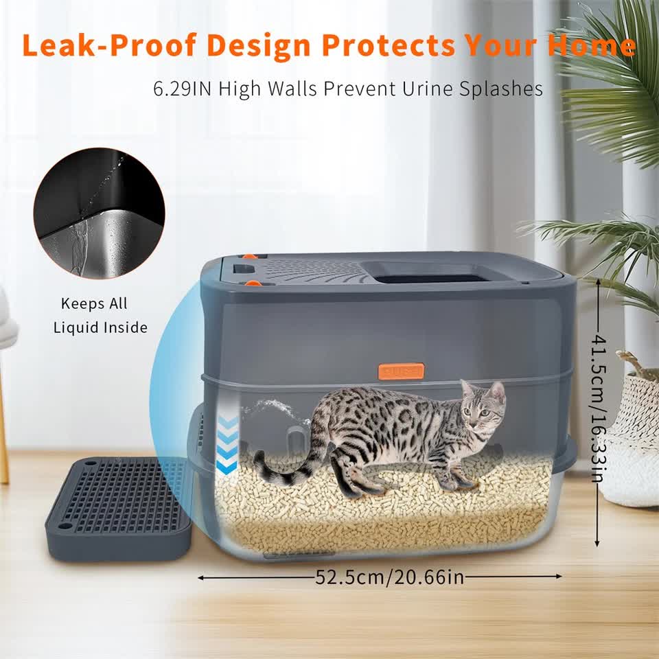 P&P Jumbo Stainless Steel Cat Litter Box for Multi-Cats Large Toilet Box with Removable Lid - Image 7
