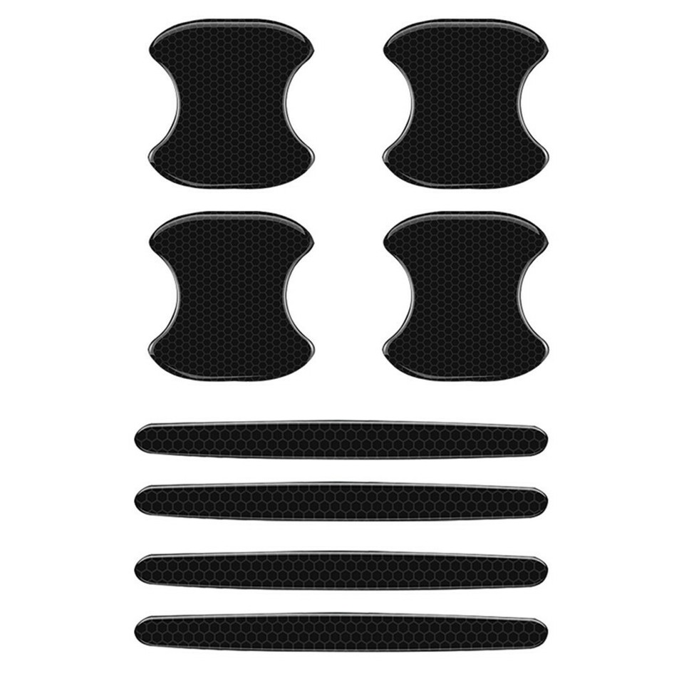 FIN 8PCS Universal Car Door Handle Cup Protector Anti-Scratches Cover Guard Film - Image 1
