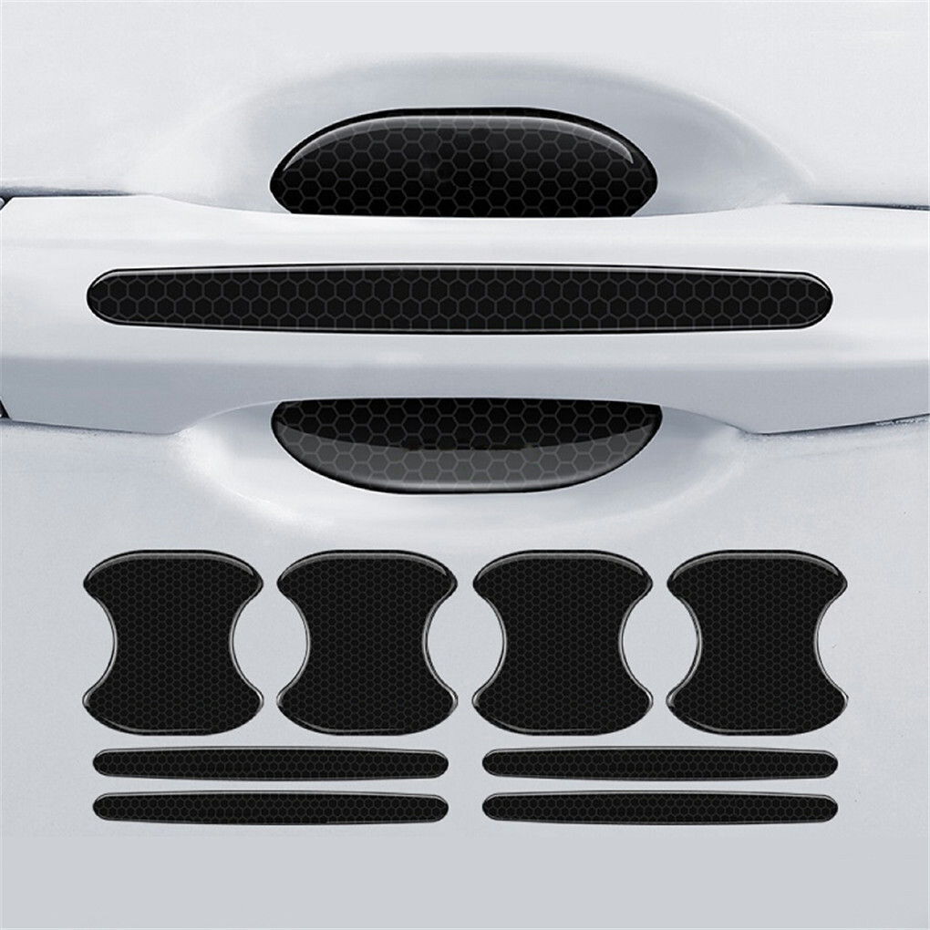 FIN 8PCS Universal Car Door Handle Cup Protector Anti-Scratches Cover Guard Film - Image 2