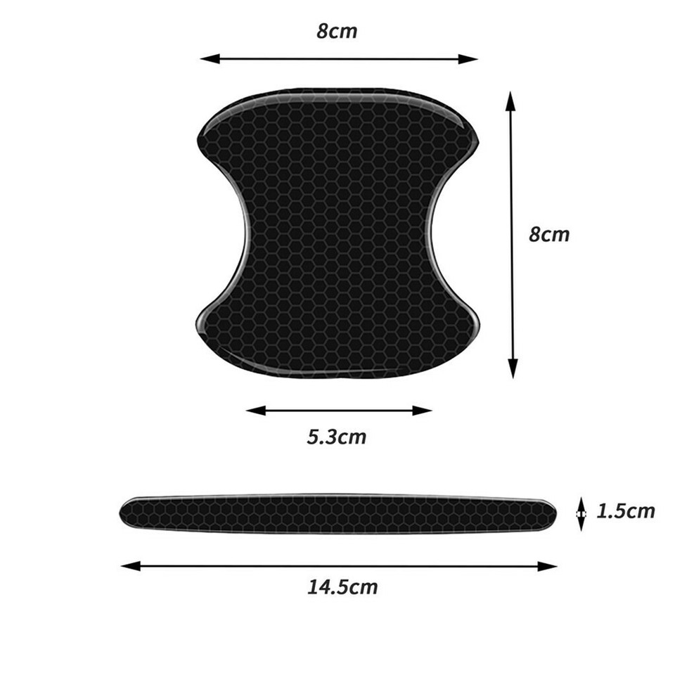 FIN 8PCS Universal Car Door Handle Cup Protector Anti-Scratches Cover Guard Film - Image 8