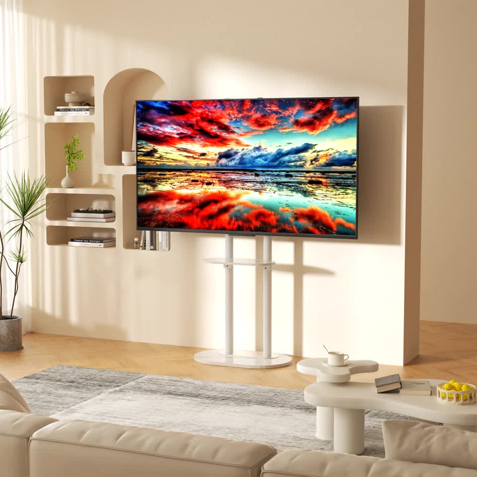 Minimalist Marble Textured Floor Tv Stand 32