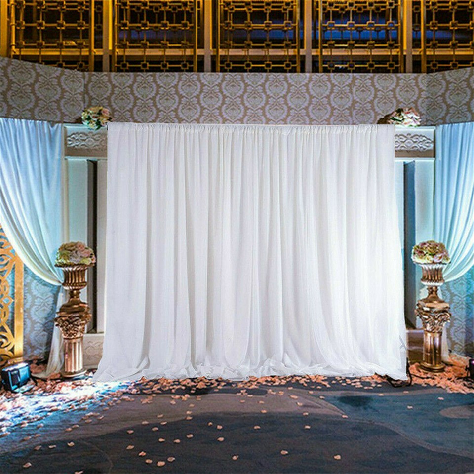 3mx6m 10ft Silk White Backdrop Drapes Curtain Wedding Ceremony Party Home Window Decor - Image 3