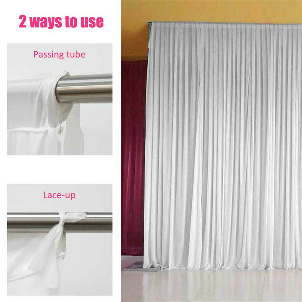 3mx6m 10ft Silk White Backdrop Drapes Curtain Wedding Ceremony Party Home Window Decor - Image 5
