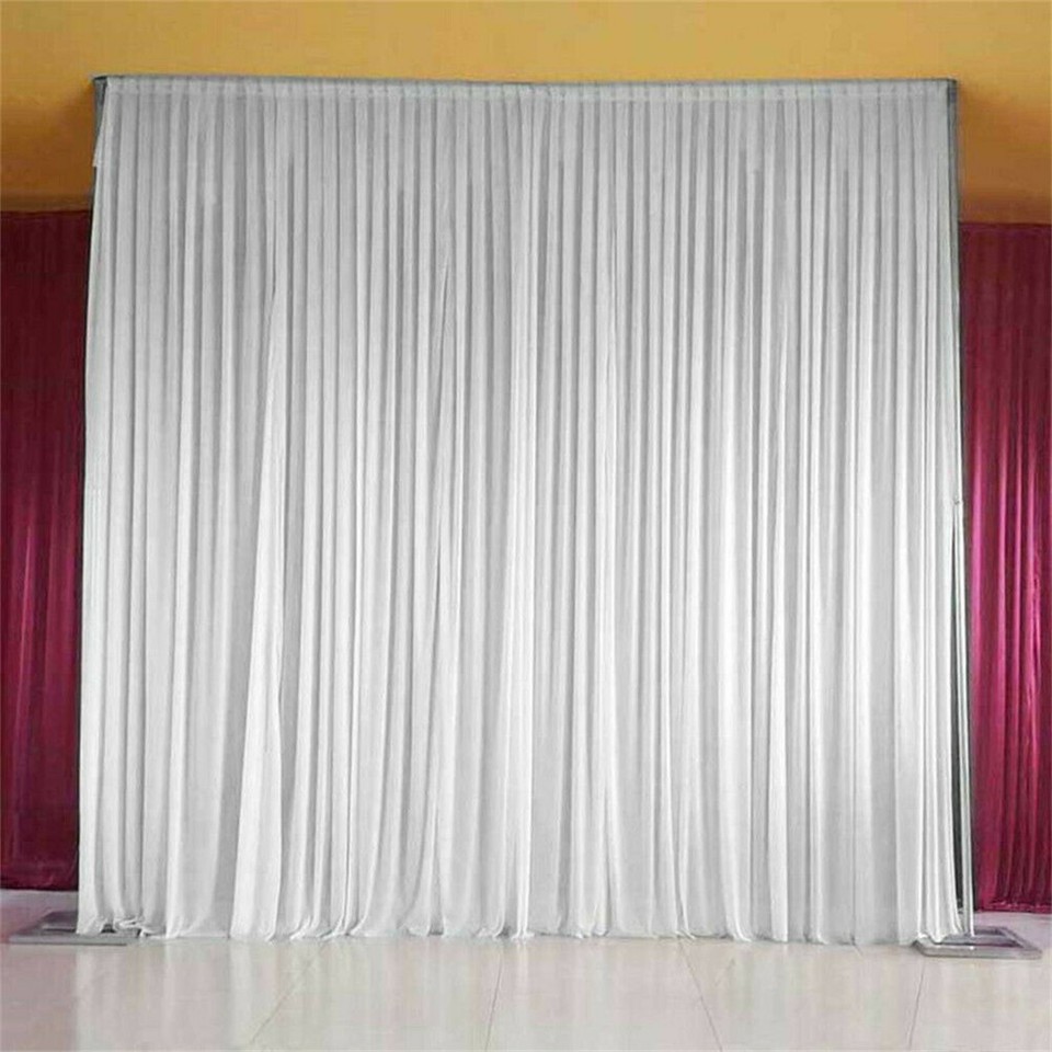 3mx6m 10ft Silk White Backdrop Drapes Curtain Wedding Ceremony Party Home Window Decor - Image 7