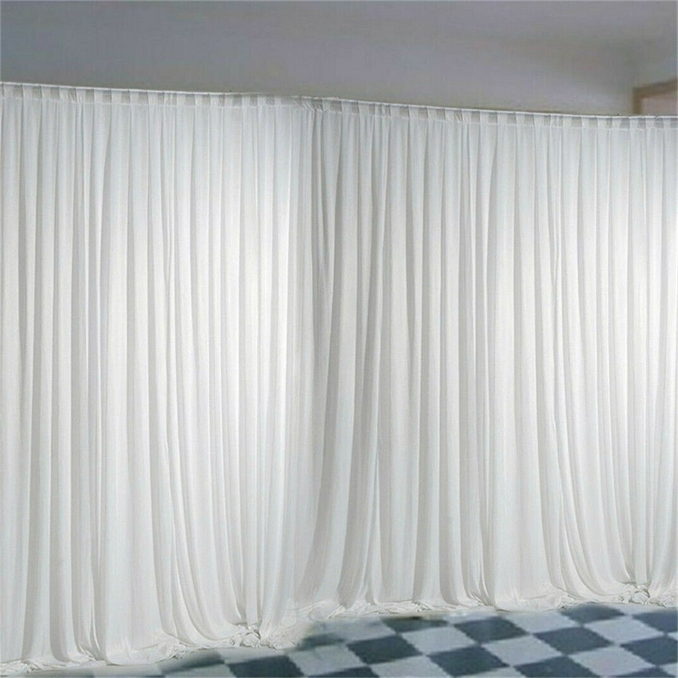 3mx6m 10ft Silk White Backdrop Drapes Curtain Wedding Ceremony Party Home Window Decor - Image 8