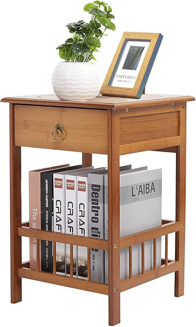 Classic Bedside Table Drawer Side Table Living Room Coffee Tea End Table - Image 1