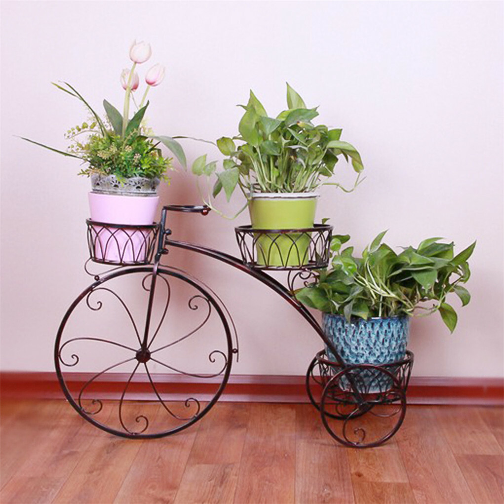 3 Tier Bicycle Style Flower Pots Indoor Outdoor Garden Shelf Rack Metal Plant Stand Au - Image 4