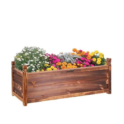 Fin Rot-Resistant Wood Modular Raised Garden Bed Outdoor Elevated Herb Planter Box - Image 1