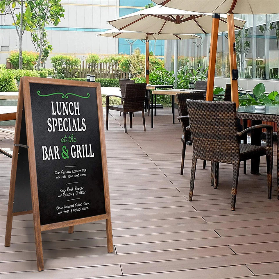 P&P Rustic Wooden Double-Sided Chalkboard Sign for Indoor & Outdoor Use - Image 3