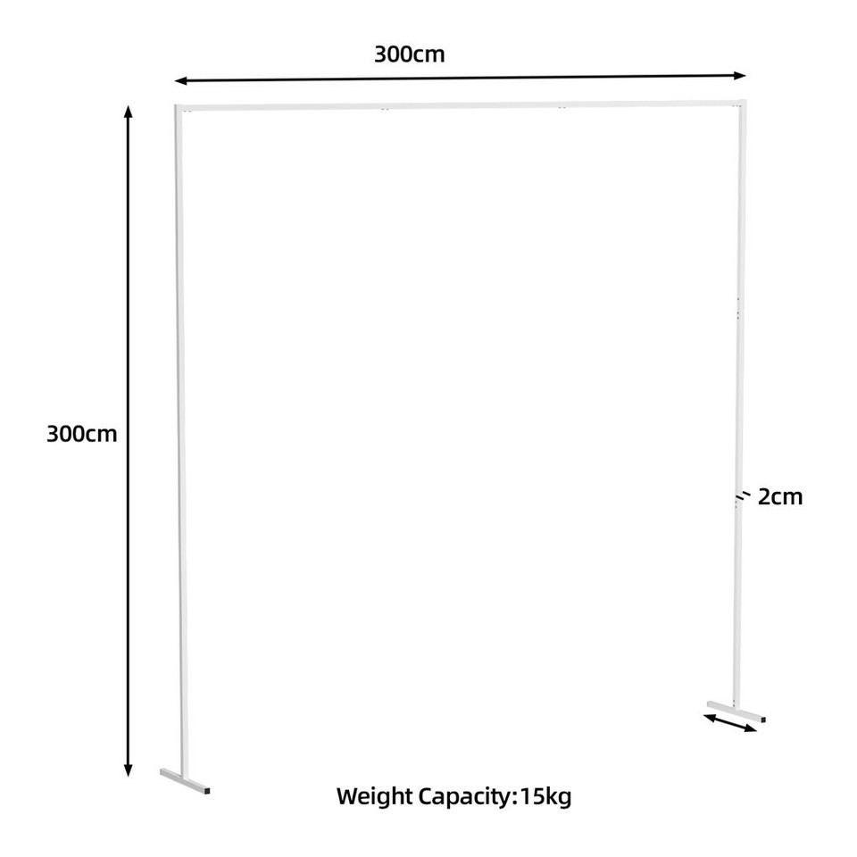 3x3M Square Wedding Arch Stand Metal Wedding Backdrop Decor White Flower Stand - Image 6