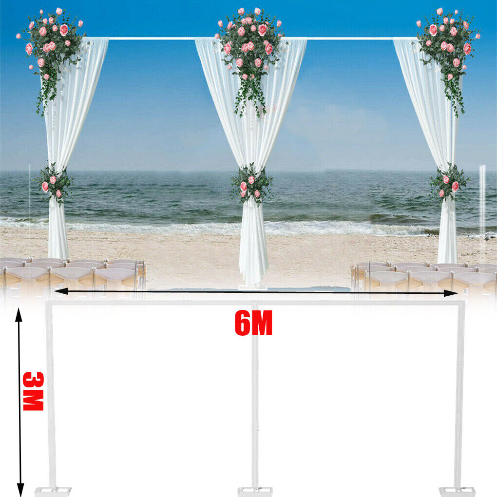 3M*6M Telescopic Wedding Backdrop Stand Balloon Curtain Hanging Pipe Background - Image 1