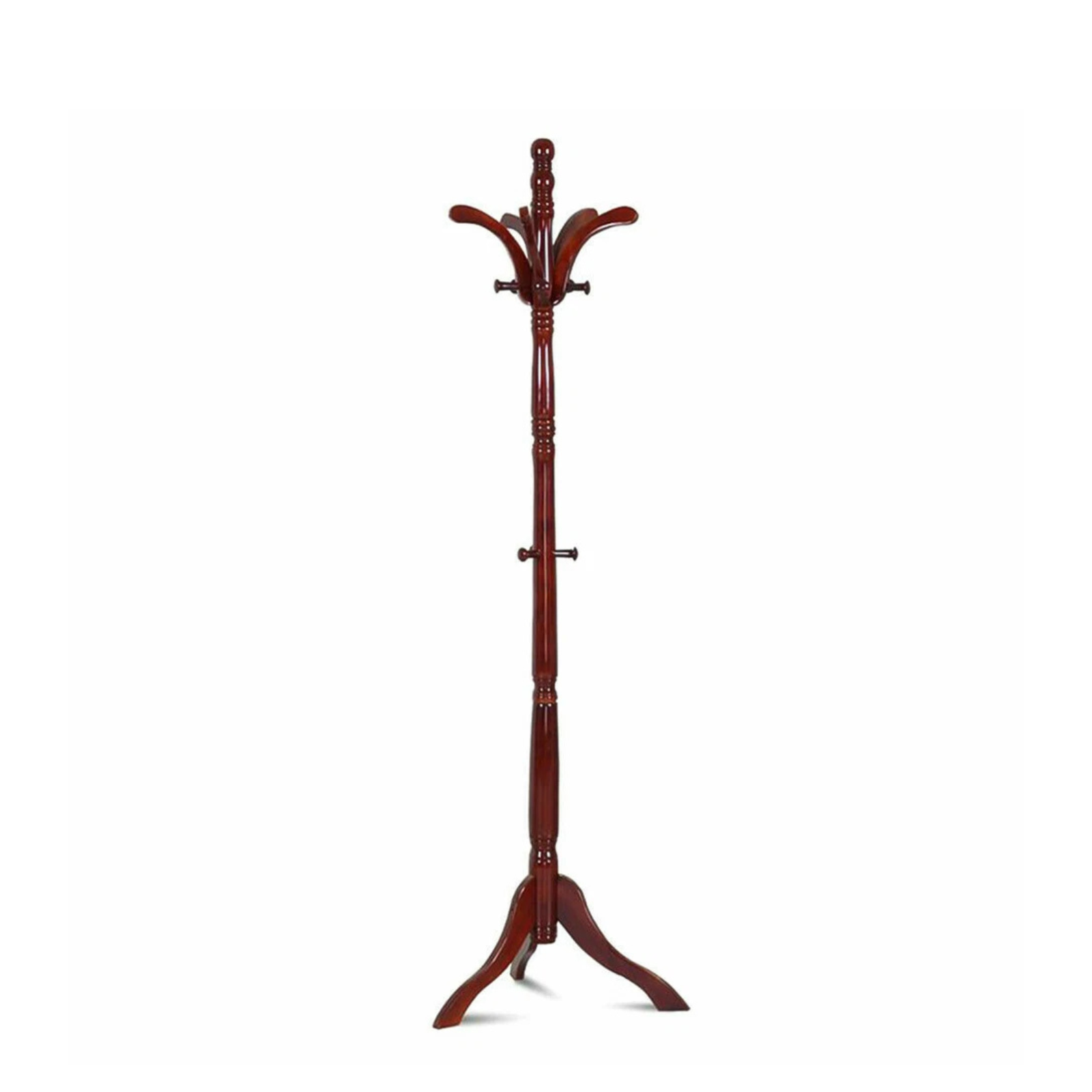Vintage Wooden Coat Rack Stand with 13 Hooks for Hats, Clothes and Handbags - Image 1