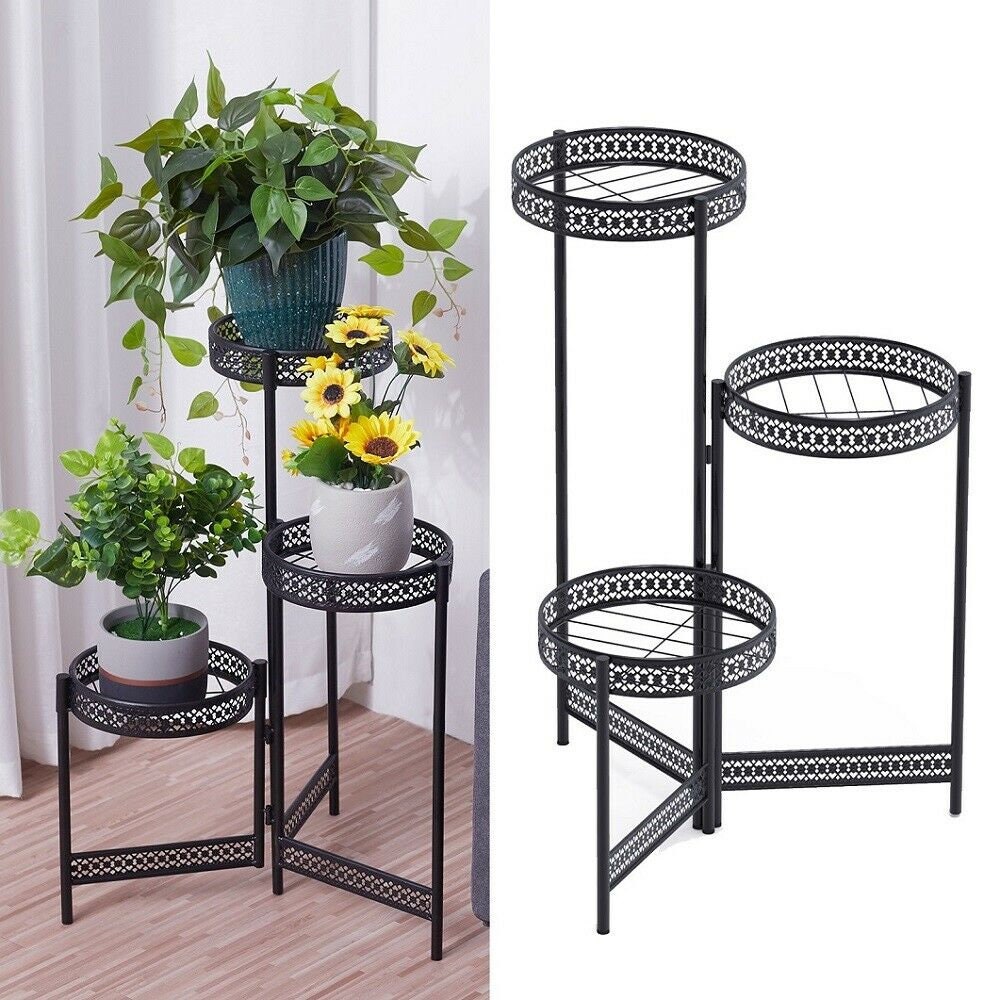 Premium Quality Black Metal Plant Stand - Image 1