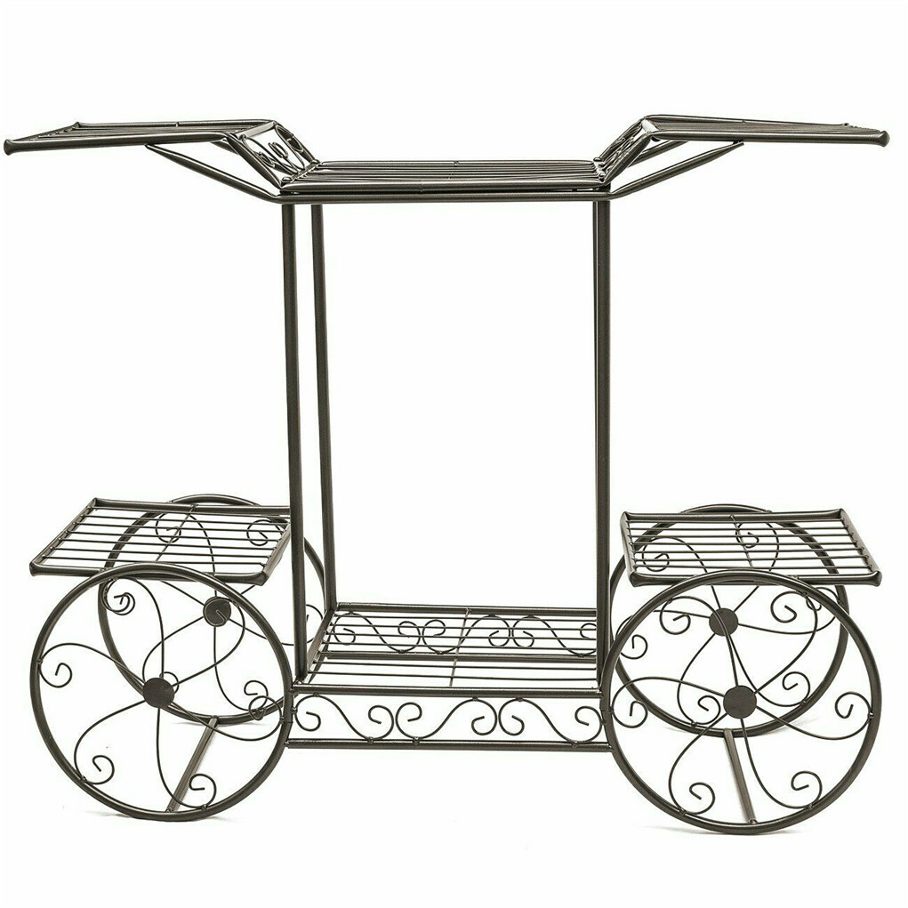 6 Tiers Garden Cart Stand & Flower Pot Plant Holder Display Rack Parisian Style - Image 1