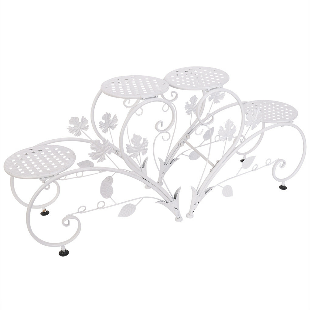 Outdoor Indoor Metal Flower Pots Planter Plant Stands Garden Shelf Racks - Image 1