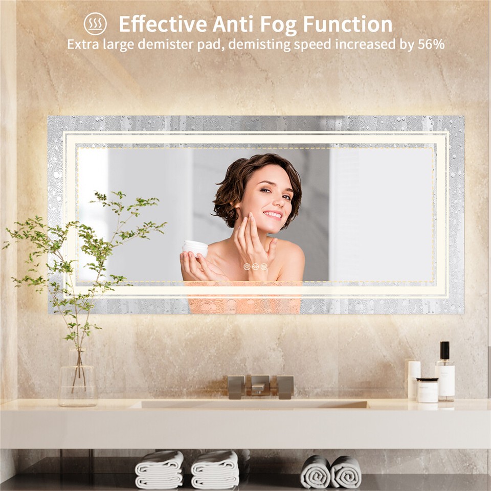 LED Bathroom Mirror with Anti-Fog & Adjustable Lighting - Image 3