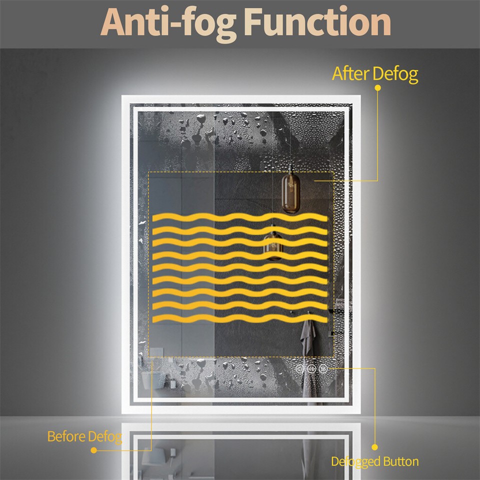 LED Anti-Fog Wall-Mounted Bathroom Mirror - Image 7
