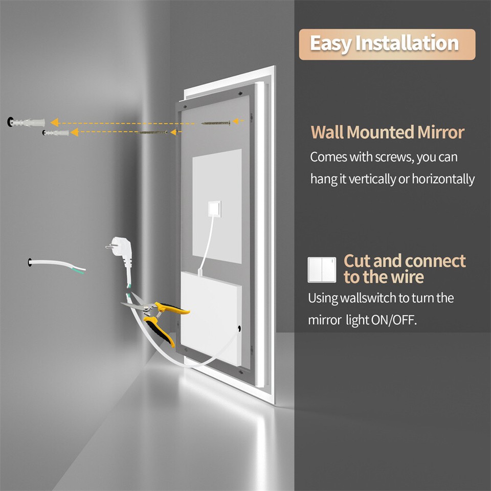 LED Anti-Fog Wall-Mounted Bathroom Mirror - Image 8