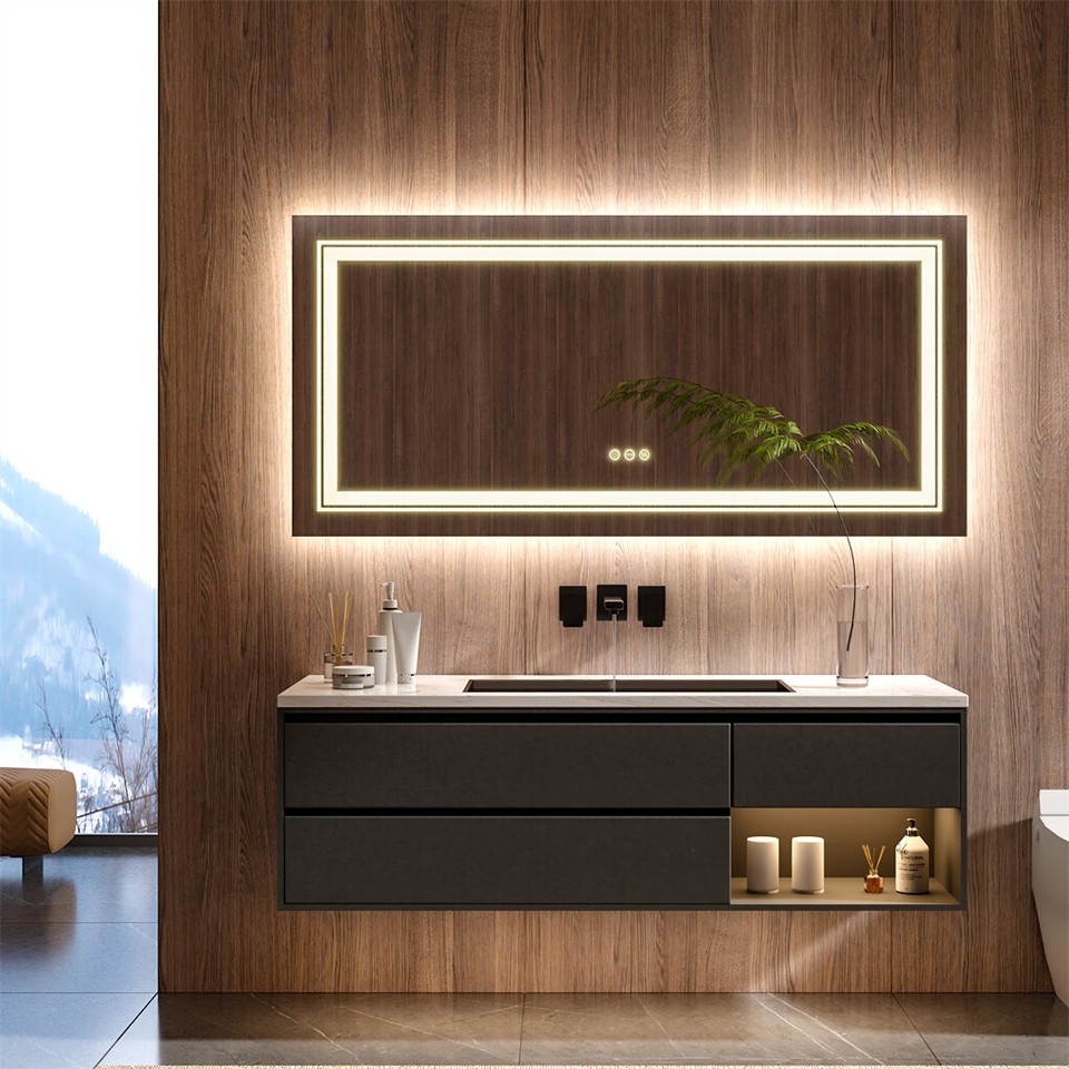 LED Bathroom Mirror Double Light Vanity Makeup Mirror Tall Full-Size Body Mirror 1200*600mm Double LED - Image 5