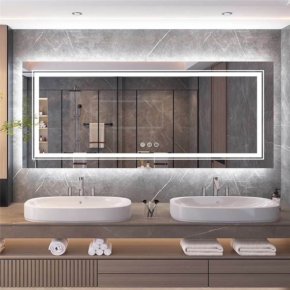 Anti-Fog LED Bathroom Mirror with 2-Way Mount 1000*600mm/Double LED - Image 5