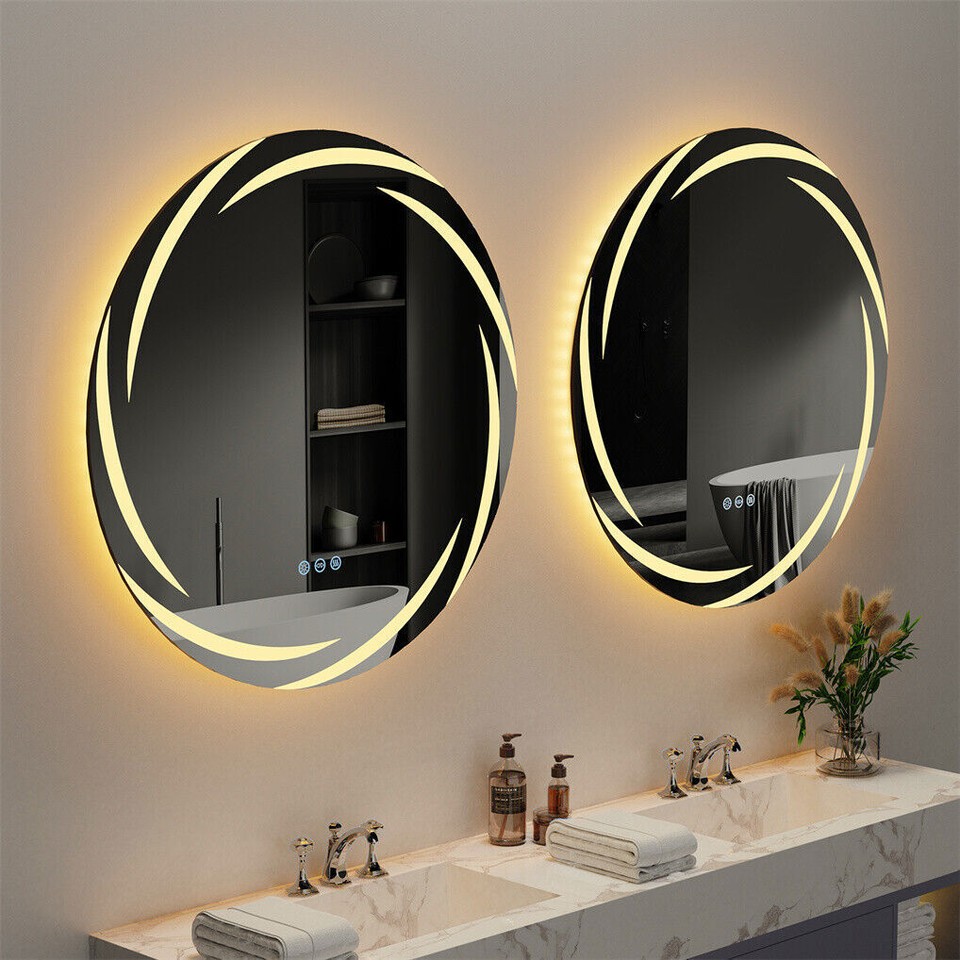 Round LED Anti-Fog Backlit Bathroom Mirror(80x80cm) - Image 3