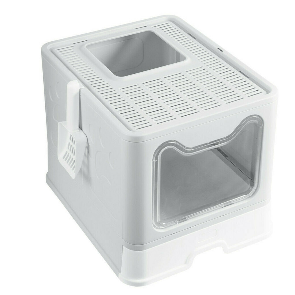 Self-Cleaning Hooded Cat Litter Box Enclosed Large Kitty Toilet Box Tray Refills - Image 1
