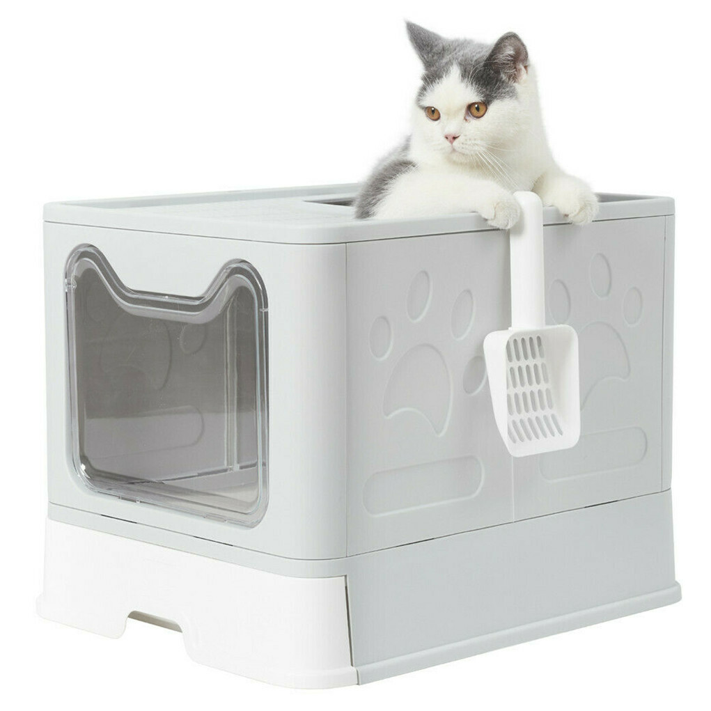 Self-Cleaning Hooded Cat Litter Box Enclosed Large Kitty Toilet Box Tray Refills - Image 2
