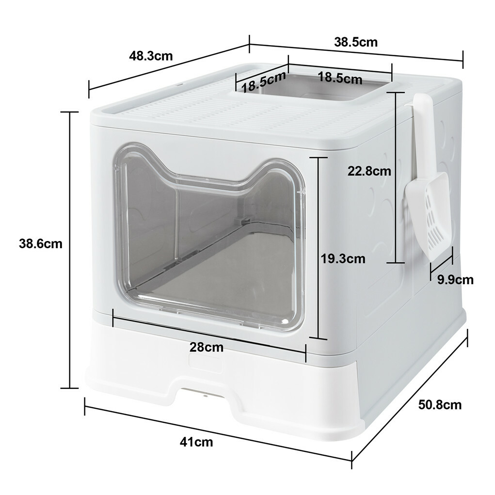 Self-Cleaning Hooded Cat Litter Box Enclosed Large Kitty Toilet Box Tray Refills - Image 4