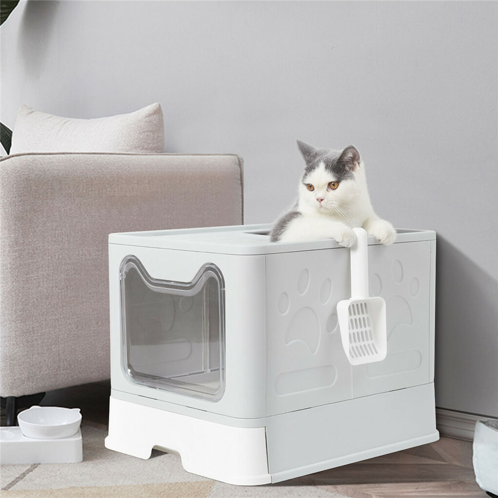 Self-Cleaning Hooded Cat Litter Box Enclosed Large Kitty Toilet Box Tray Refills - Image 5