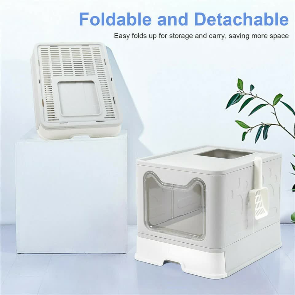 Self-Cleaning Hooded Cat Litter Box Enclosed Large Kitty Toilet Box Tray Refills - Image 7