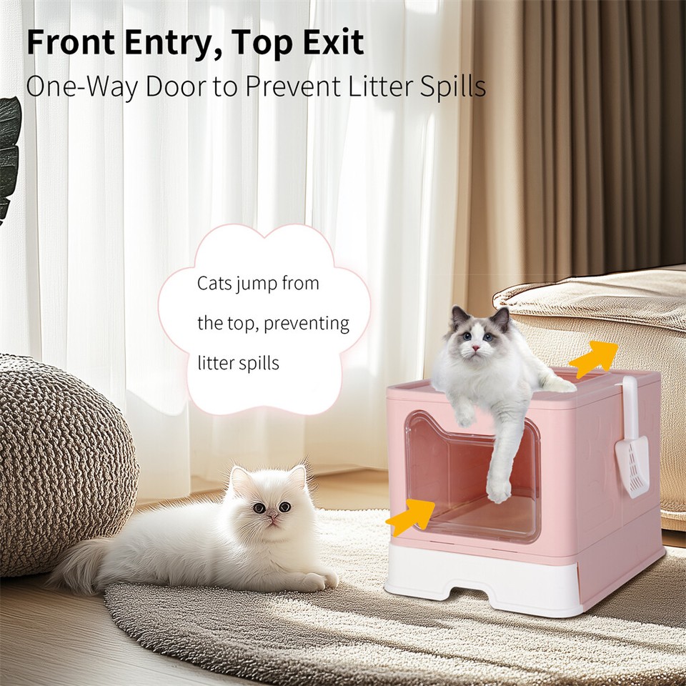 Xxl Large Cat Litter Box Self-Cleaning No Smell Pet Toilet Box With Tray & Scoop - Image 8
