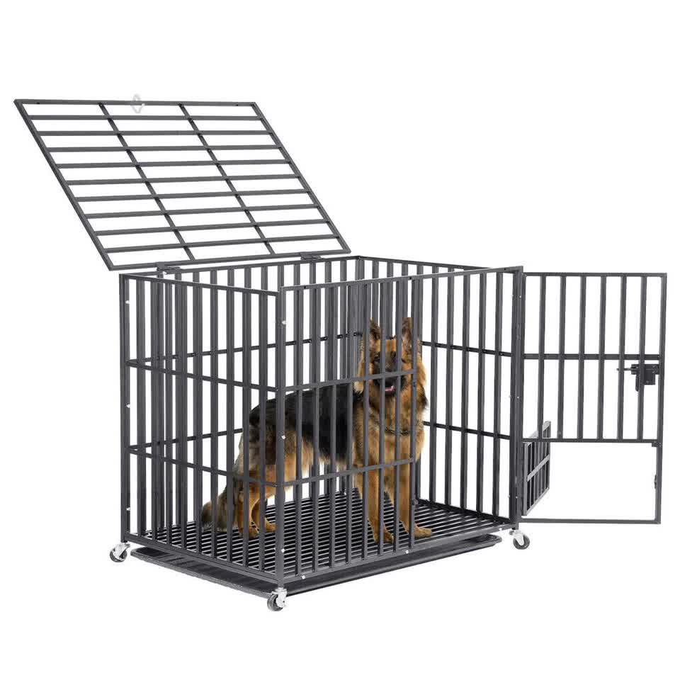 Heavy Duty Dog Cage with Lock & Bottom Tray XXL - Image 1