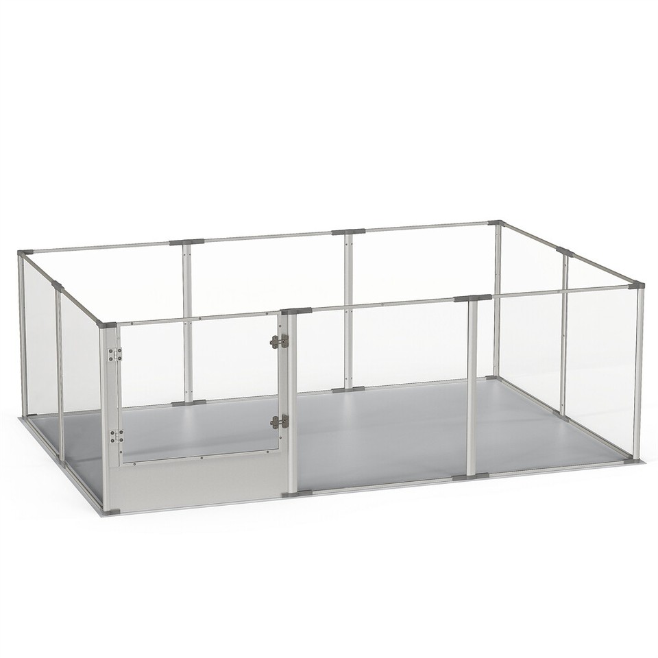 10-Piece Large Thicken Acrylic Dog Playpen Puppy Birth Fence with Waterproof Mat - Image 1
