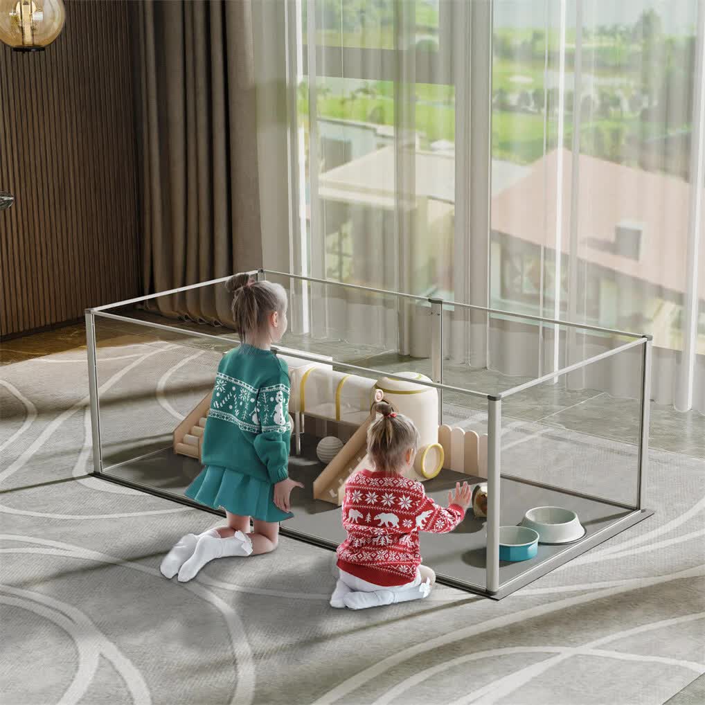 Large Acrylic Dog Playpen Fence Clear Pet Fertility Cage Fence Enclosure Playgroup - Image 1