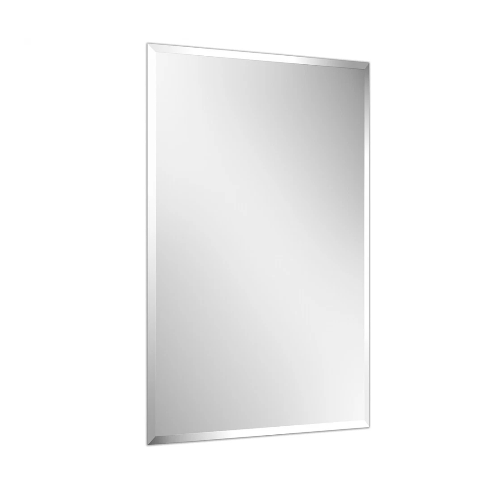 P&P Silver Rectangular Wall Mirror 60x80cm Beveled Frameless Glass for Elegant Interiors - Image 1