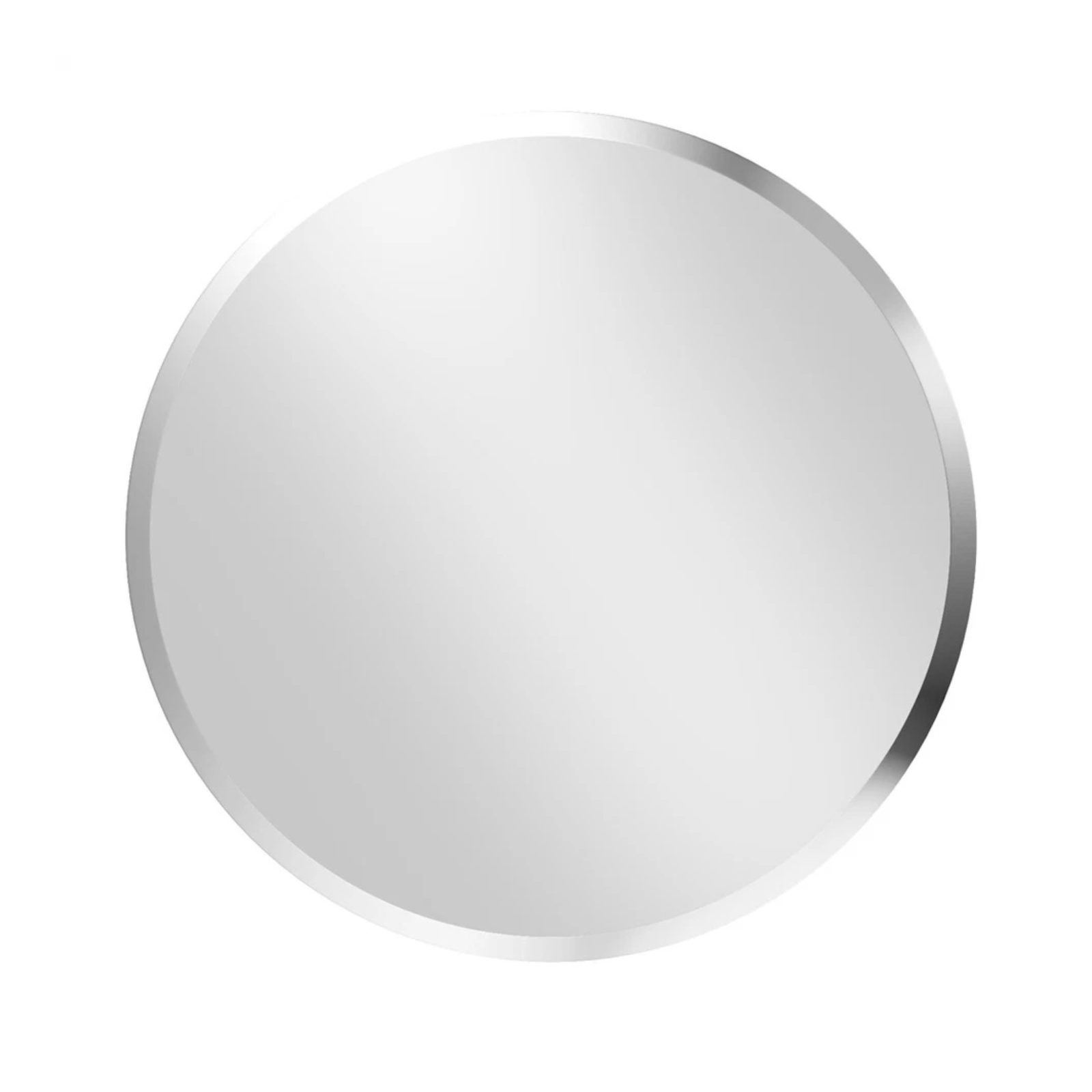 P&P Silver Round Wall Mirror 60x60cm Frameless Beveled Edge Glass for Stylish Homes - Image 1