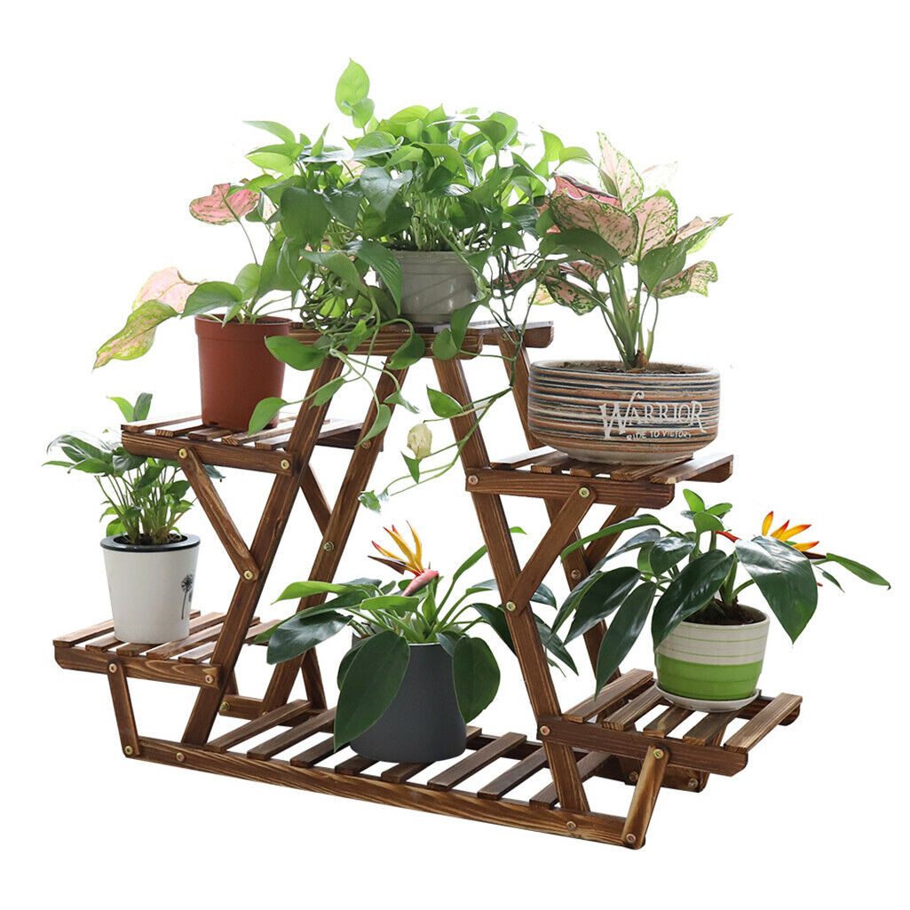 Upgraded Thick Wood Indoor Plant Stand with Flower Planter Shelves - Image 3