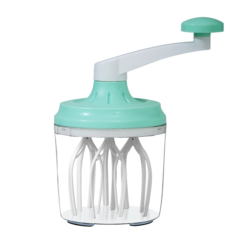 Manual Rotary Egg Beater & Cream Whisk 1200ml - Hand Crank Kitchen Mixer for Baking - Durable ABS Material Green - Image 1